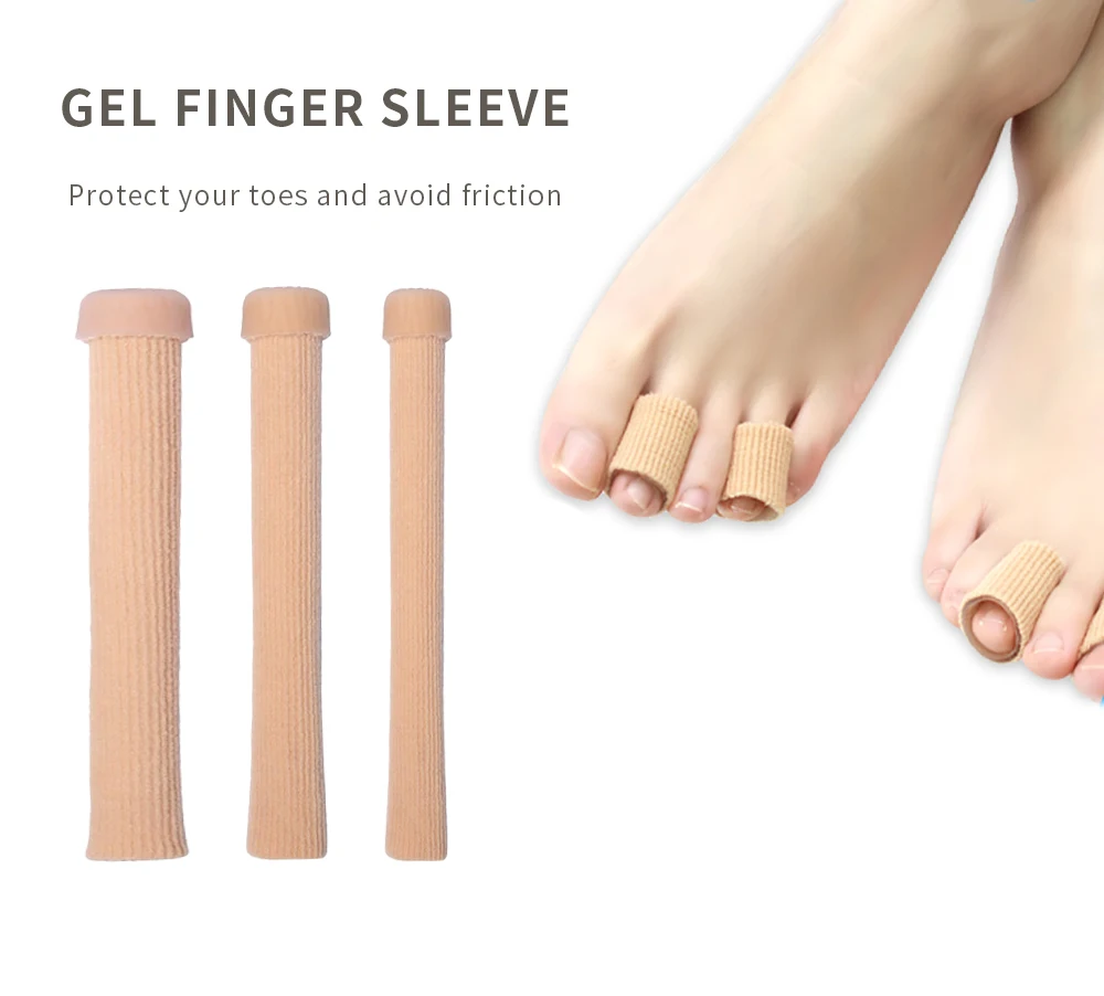 Description Picture 2 of itemSilicone Cover Cut Toe Set Rib Fabric Gel Tube Sleeve Cap for Hammer Toe Finger Separation Protector Foot Care Finger Toe Tools