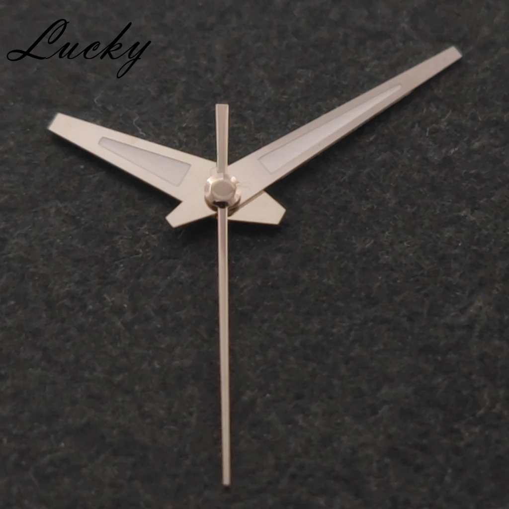 Silver, Black, Rose Gold, and Gold Watch Hands with Green Luminous Finish