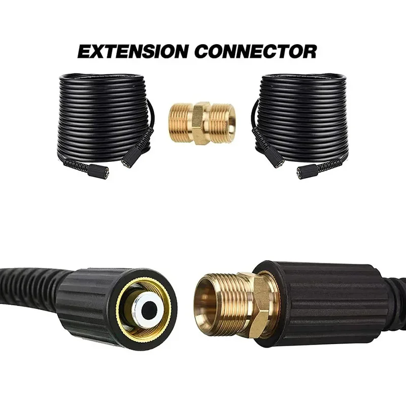 Tuyau Haute Pression 15 M - 240 Bar - Compatible Kärcher M22-14 - Raccord Laiton - Pour Lavage Voiture, Terrasse, Façade - 4