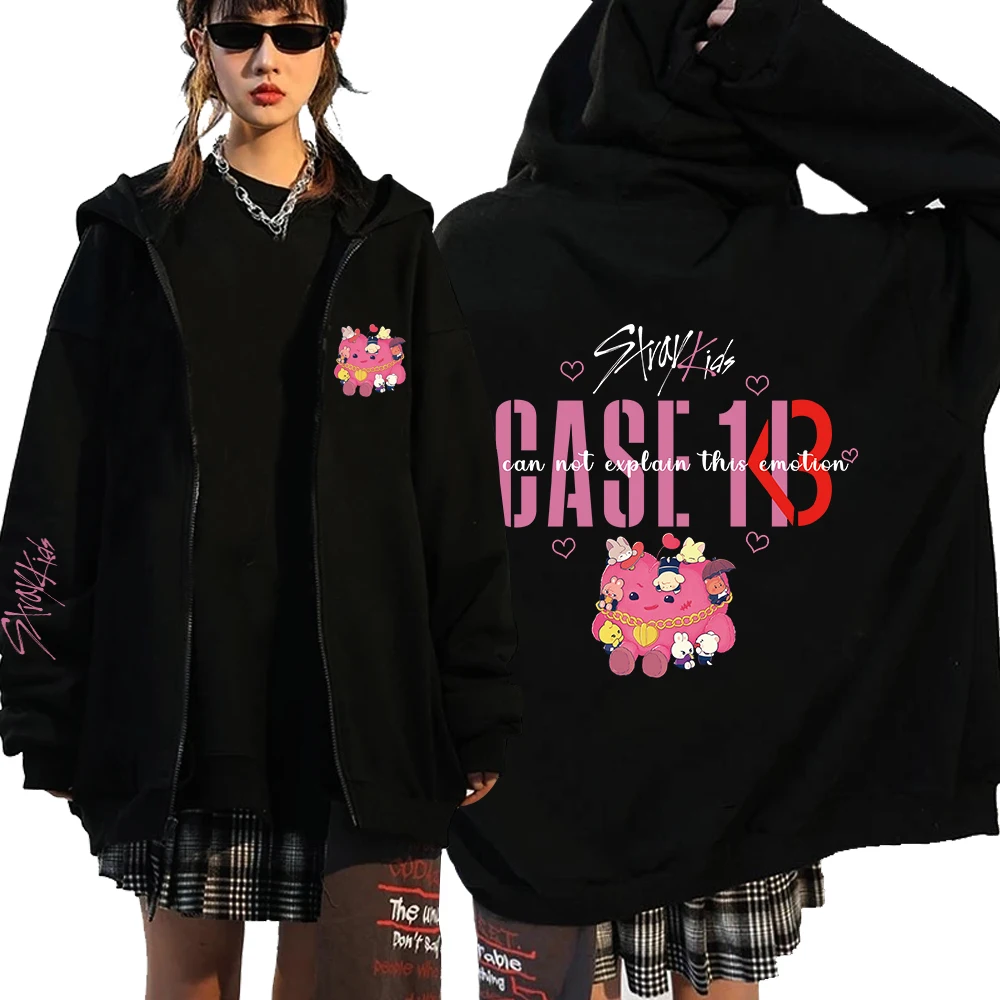 

Zip Up Hoodie Stray Kids Maxident Hoodie Women Long Sleeve Pullover Hoodies Girls Clothes Hip Hop Plus Size Sweatshirts