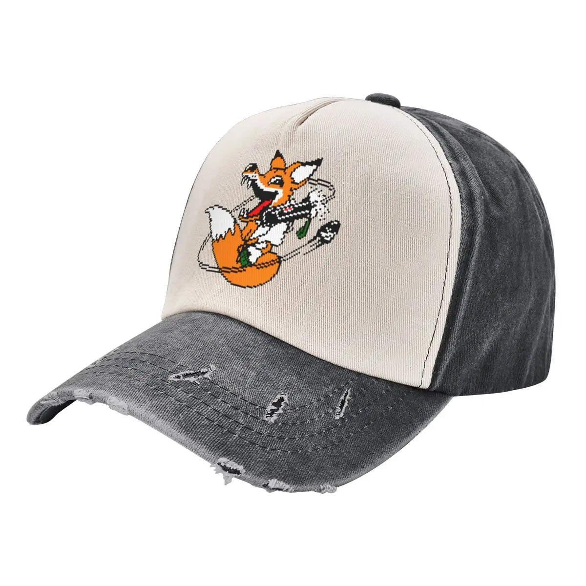 

FOXHOUND PIXELART FOX BLACK Baseball Cap Sports Cap hiking hat Women Beach Fashion Men's