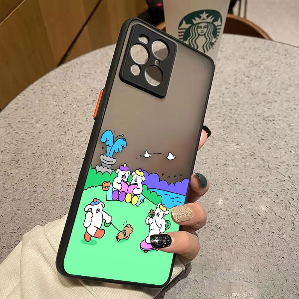 thumbnail image 1 of Funda mate para OPPO Realme 10 9 9I 8 8I 7 7I 6 5 FIND X3 X4 PRO 4G 5G Funda Coque Capa Funda carcasa cerdo blanco conejo dibujos animados, 1 of 5