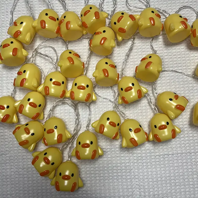 LED Fairy Lights with Yellow Chick & Duck Design - Festive Decorative String Lights
