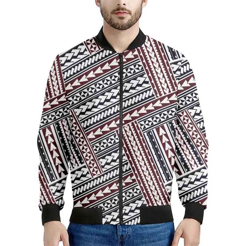 thumbnail image 1 of Chaqueta con cremallera maorí en blanco y negro para hombres y niños, sudadera de gran tamaño con estampado 3D, chaquetas bomber de manga larga para primavera y otoño, 1 of 5