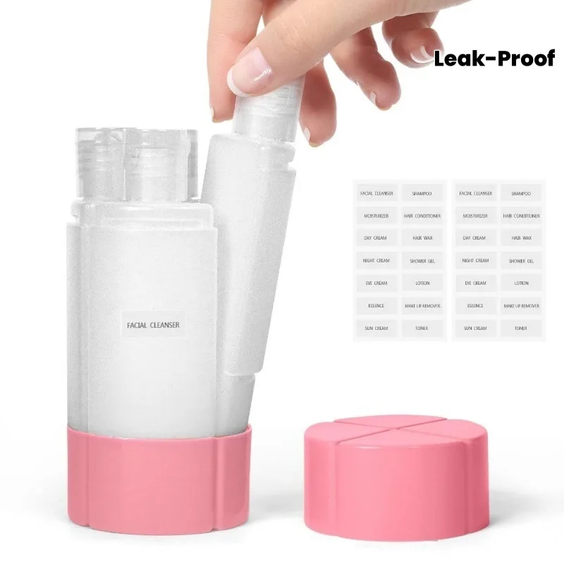 Portable 4-in-1 Leak-Proof Travel Toiletry Bottle Set (4 x 60ml) for Gym, Camping, and Carry-On