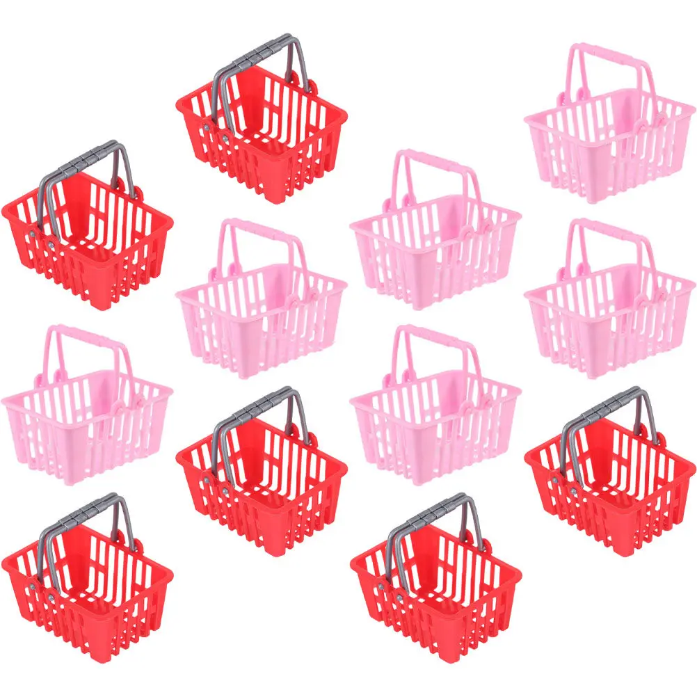 12Pcs 미니 하우스 바구니 장 미니어처 피크닉 바구니 장면 장식품 DIY 공예용 마이크로 풍경 액세서리