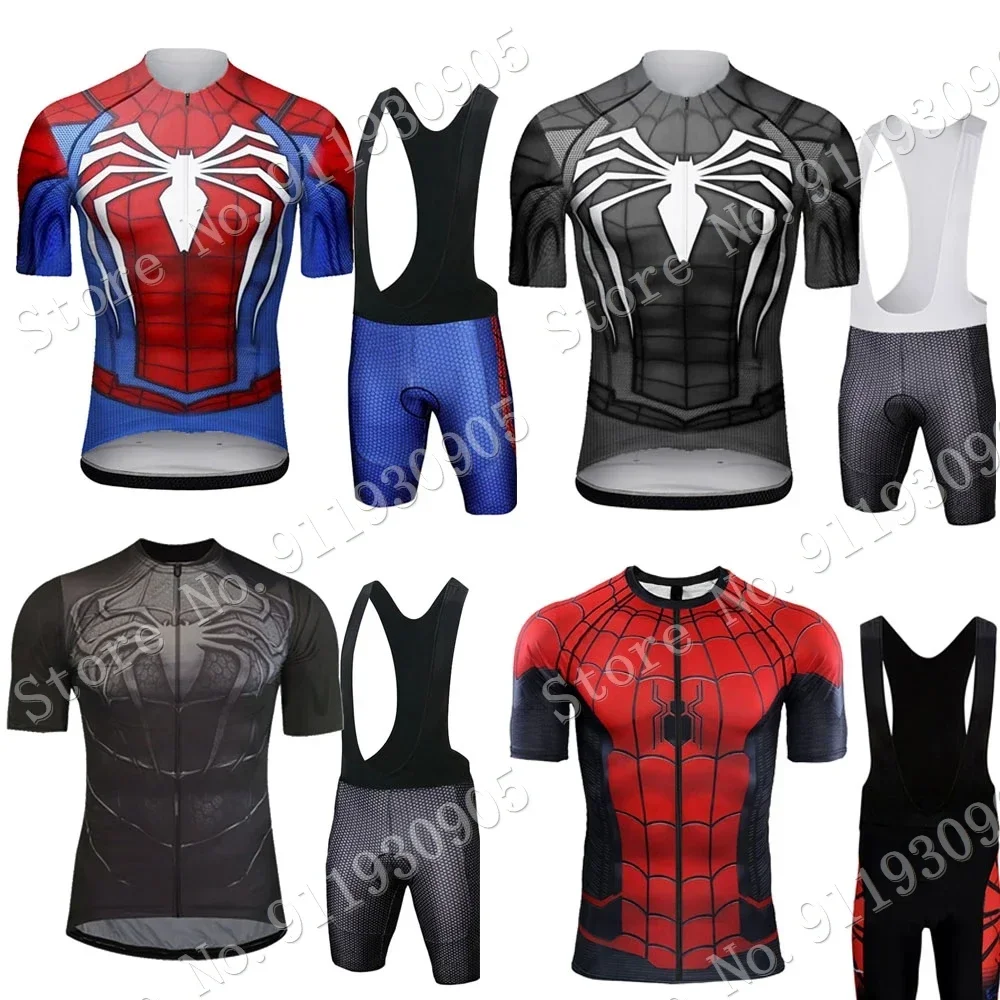 Suit Spiders Cycling Jersey Set Cycling Popular Cartoon Anime Clothing Road Bike Shirts Bicycle Bib Shorts MTB Maillot