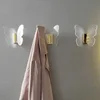 Transparent Acrylic Towel Hook Gold Butterfly Shape Wall Mounted Clothes Hooks Decorative Bathroom Robe Hook Hangers Keys Racks 2