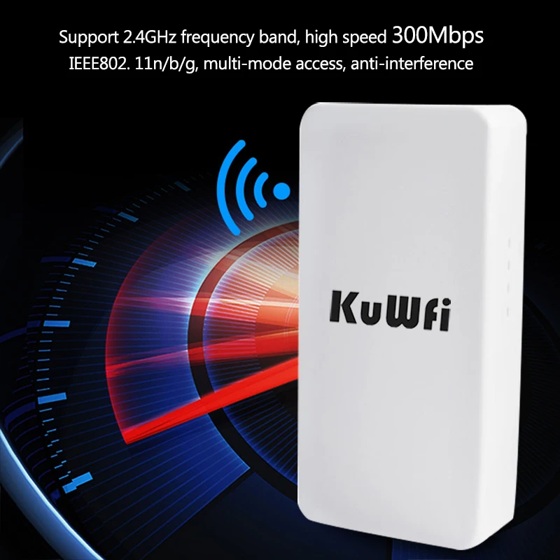 2.4Ghz 300Mbps Outdoor CPE Bridge Wireless Wifi Router AP Repeater Mode Long Range Extender Wireless Bridge PTP PTMP 1KM