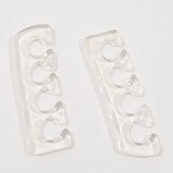 Soft Silicone Finger and Toe Separator Set - Flexible, Colorful Spacers for Nail Polish and Pedicure (2pcs clear)