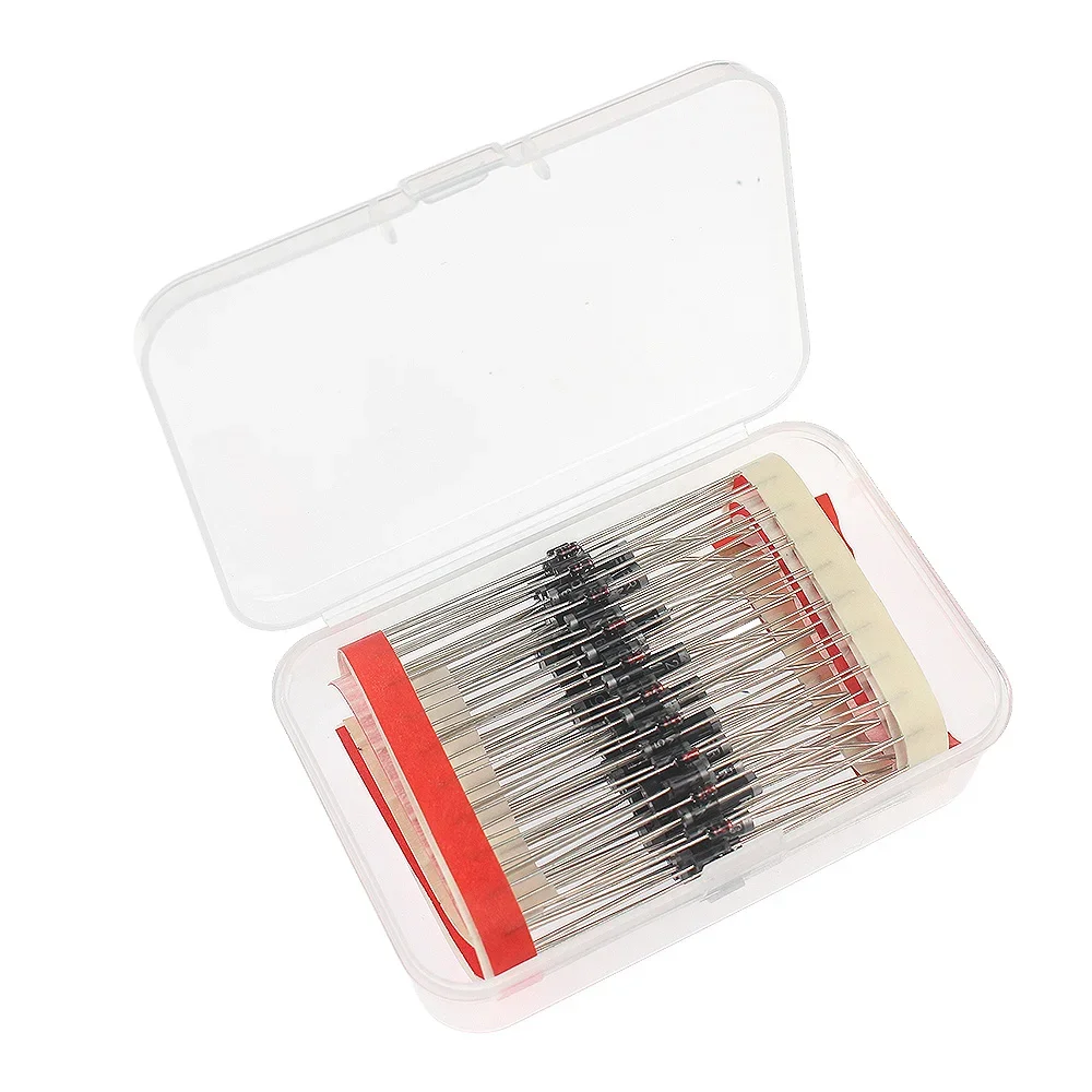 50-200pcs Rectifier Schottky Diode Assorted Kit 1N4007 1N4148 1N5819 1N5399 1N5408 1N5822 FR107 FR207 for Electronics