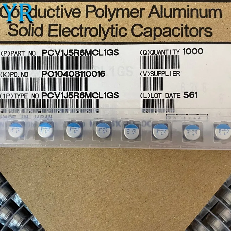 20PCS SMD Conductive Polymer Solid Aluminum Electrolytic Capacitor 63V5.6UF 6.3X6 PCV1J5R6MCL1GS CV 5.6 J