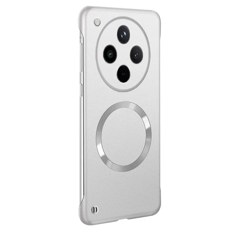 Matte Thin Metallic Paint Frameless Case with Metal Ring and Anti-Fingerprint Hard Shell