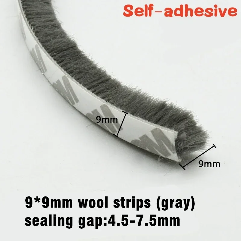 10M Aluminum Brush Seal Strip - Weatherproof Draught Excluder and Dustproof Door Gasket