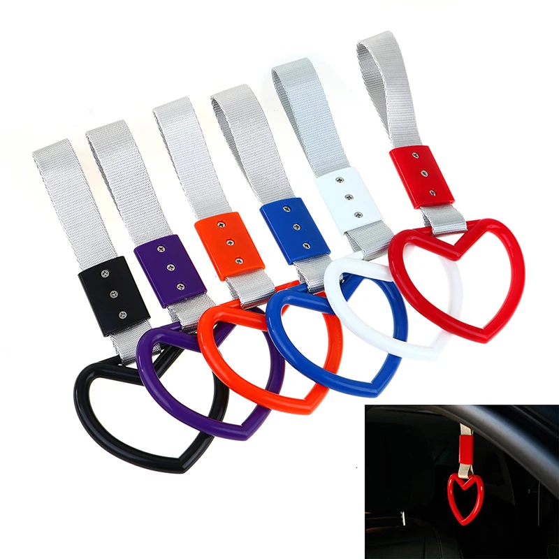 

New 1pc Train Bus Handle Hand Strap Drift Charm Strap Drift Auto Accessories Car Styling car heart straps front tow hook