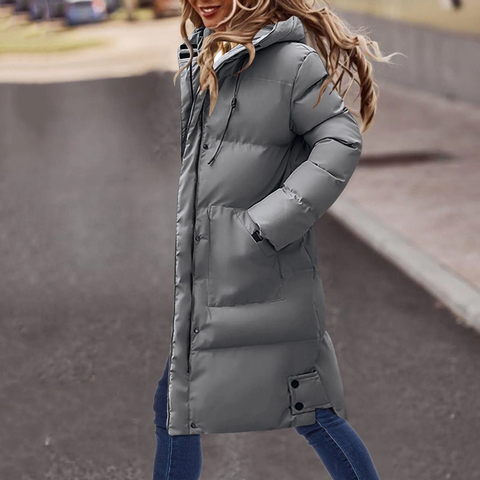 Womens Waterproof Winter Thick Hooded Wintercoats Faux Fleece Lined