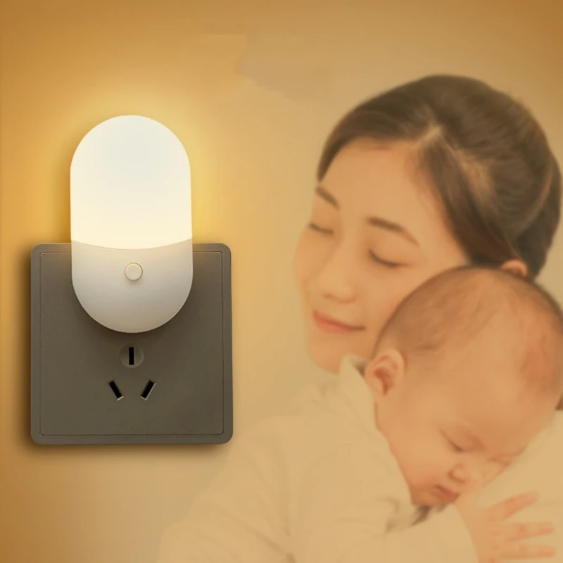 Led-Mini-Night-Light-Switch-Plug-In-Led-Light-Eye-Protection-Night ...