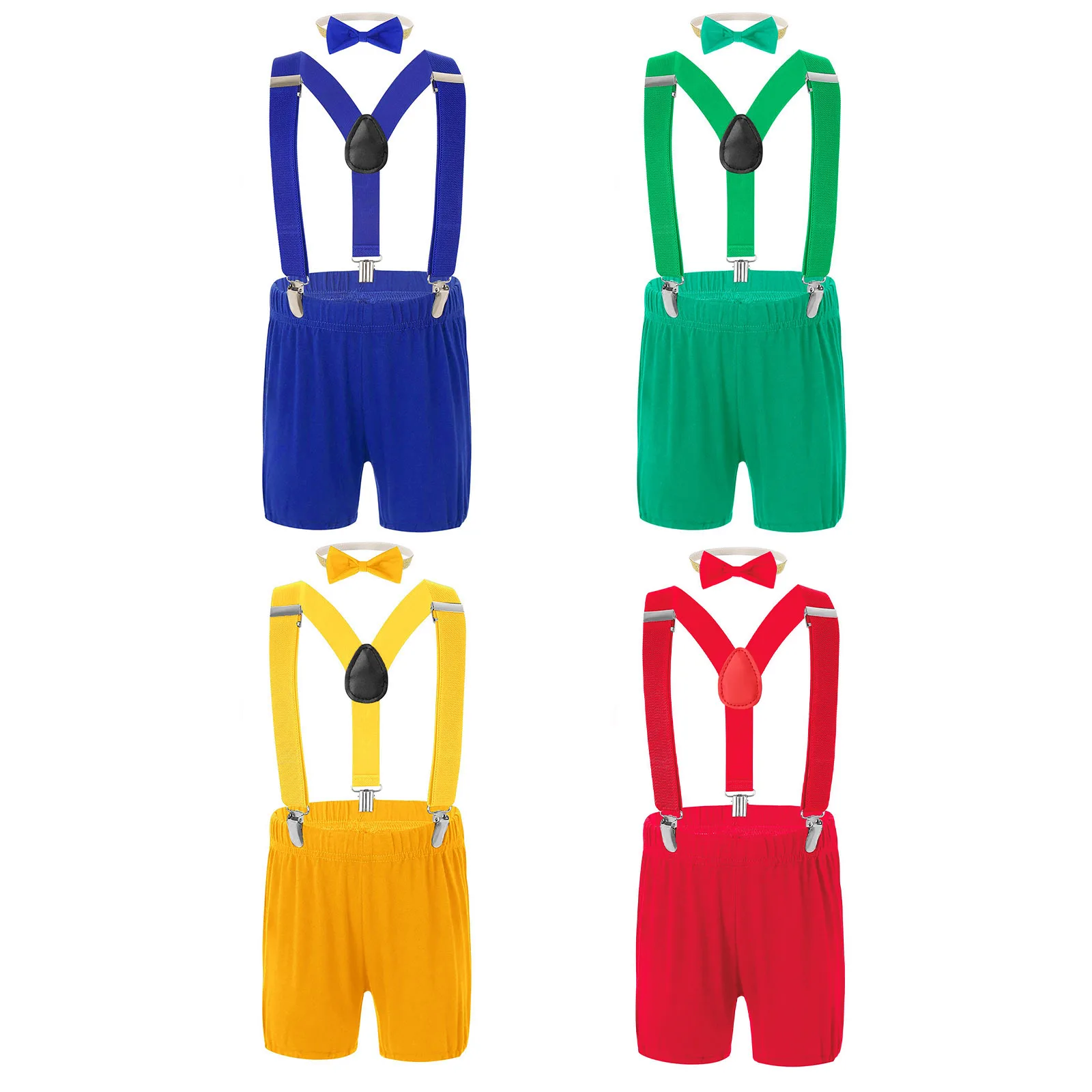 

TiaoBug Baby Boys Girls Suspender straps shorts Detachable Y-back Elastic Straps Shorts And Bow Headband