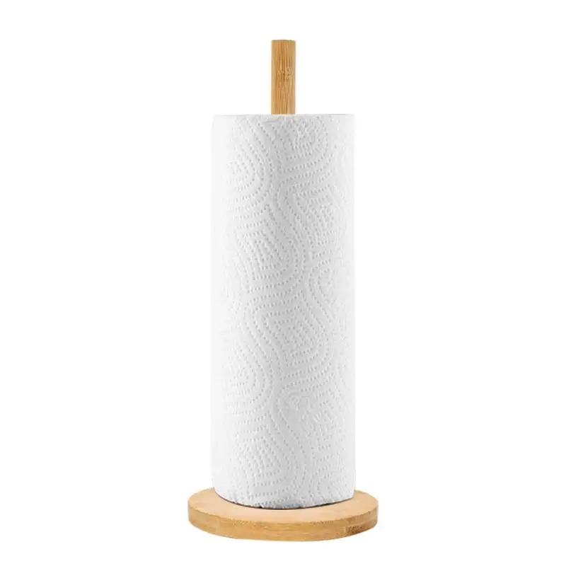 Wooden Paper Towel Holder – Kitchen & Bathroom Vertical Stand 3