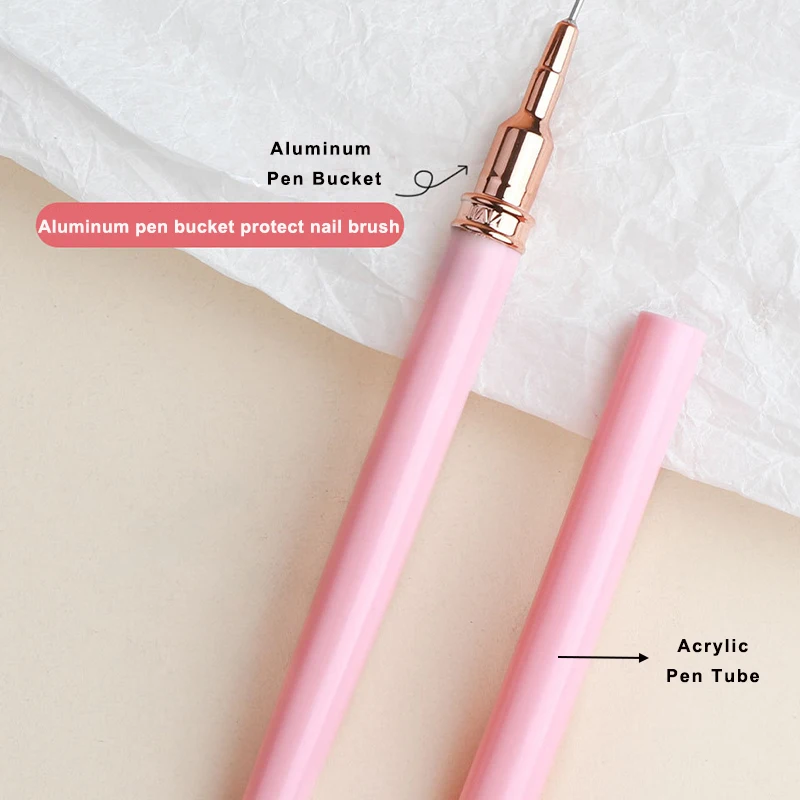 긴 선을 그리는 네일 아트 드로잉 펜 5개 세트 매니큐어 용품 네일 도트 드로잉 도구 얇은 디테일 정밀 드로잉 사이즈 7/9/11/15/25mm