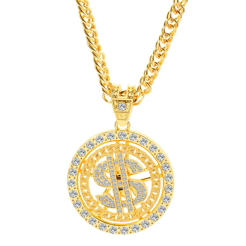 Collana Uomo Hip Hop Con Ciondolo A Lettera Diamantata, Catena Lunga 45/50 Cm, Stile Punk Rock Per Strada E Danza