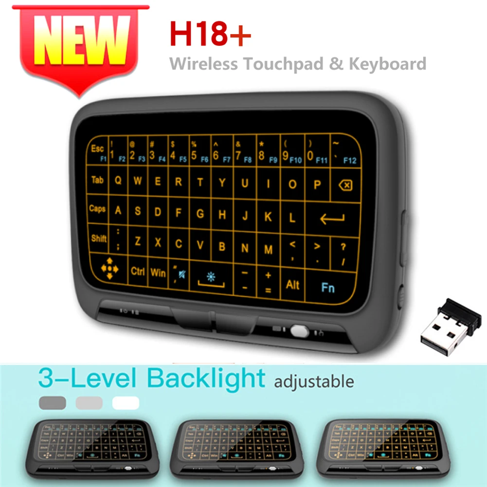 QWERTYH18MiniFullTouchScreenKeyboard24GHzAirMouseTouchpad
