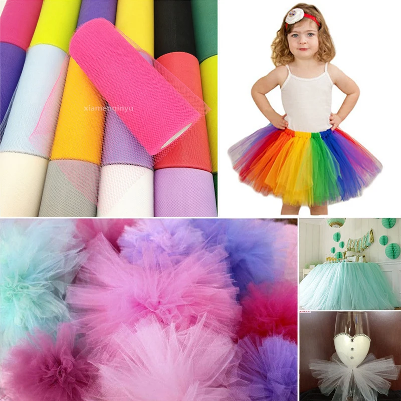 pink 15cm 22 M Tulle Roll Fabric Spool Tutu Party Birthday Gift Wrap Wedding Decoration Christmas Favors Event Supplies 5Z