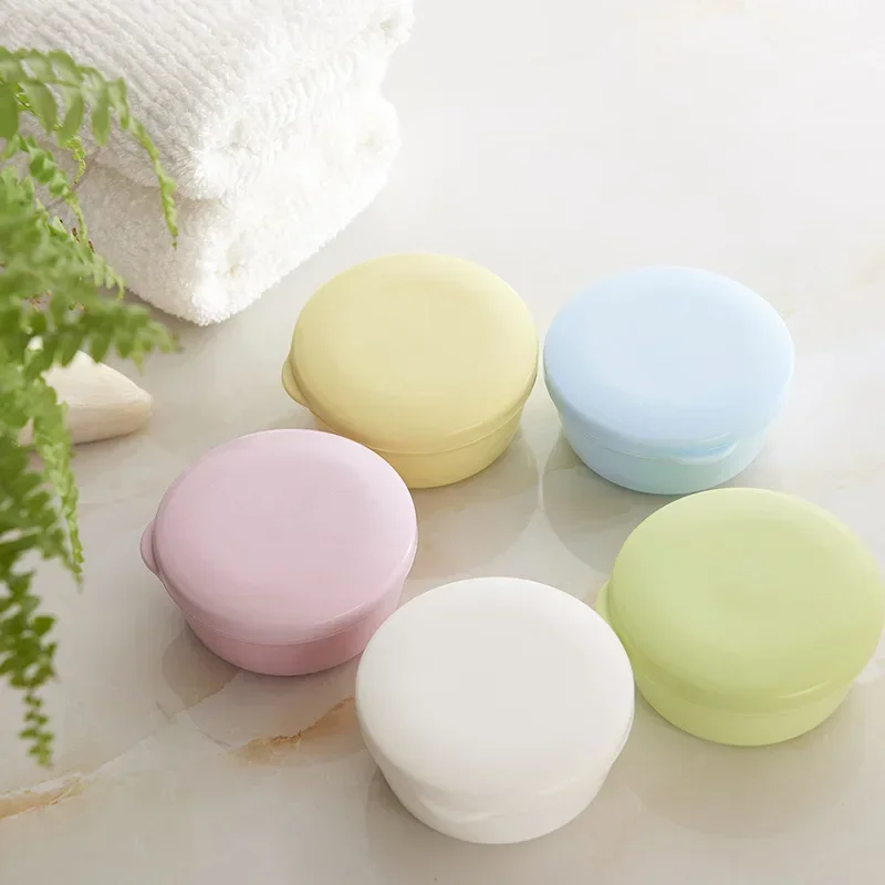

1Pcs Sealed Soap Case Travel Supplies Portable Soap Holder Soap Box Bathroom Accessories Round Shape Plastic