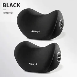 Deluxe Memory Foam Car Seat Neck and Lumbar Support Cushion (2PC Black Pillow)