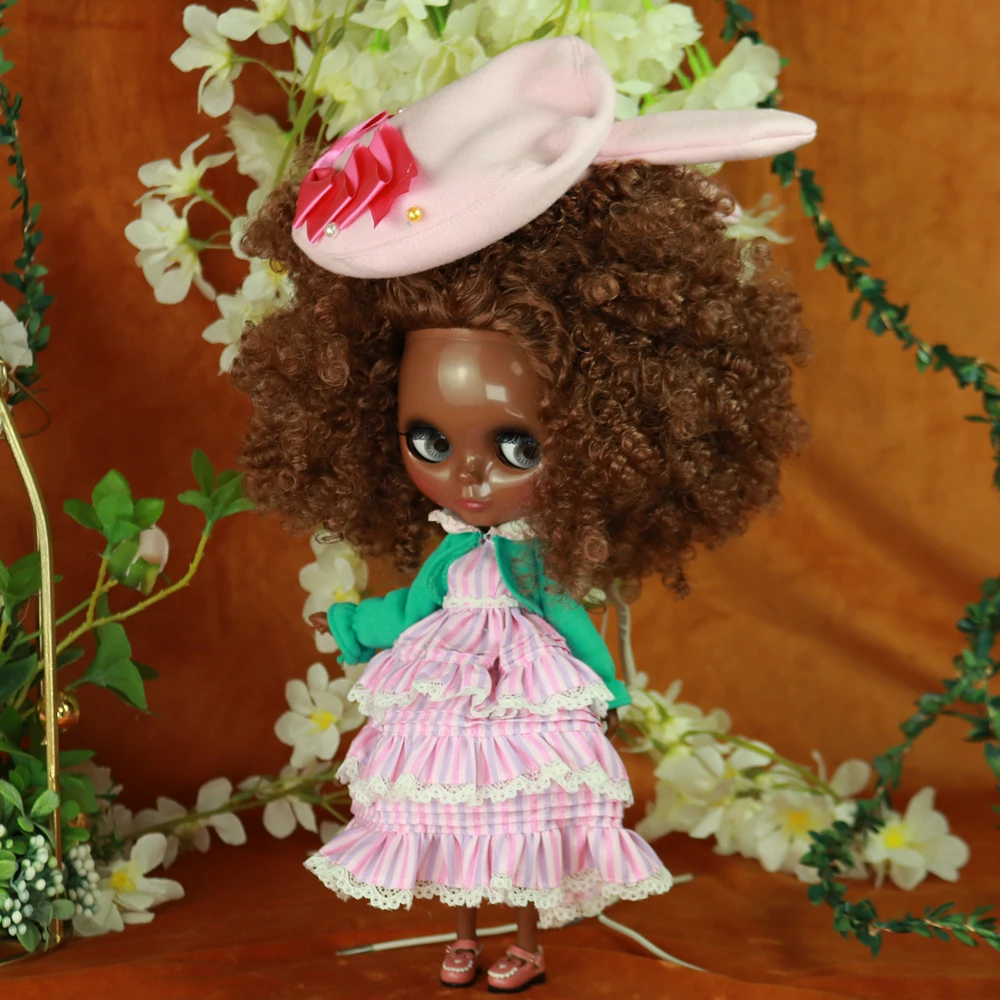 BJD Dolls ICY DBS Blyth Doll Afro Curly Hair JOINT Body Super Black Skin 1/6 BJD Neo Ob24 Anime Girl