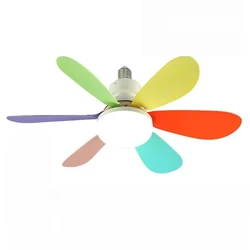 Remote - Controlled Dimmable LED Ceiling Fan Light with Adjustable 3 - Speed Settings - 52cm (RGB)