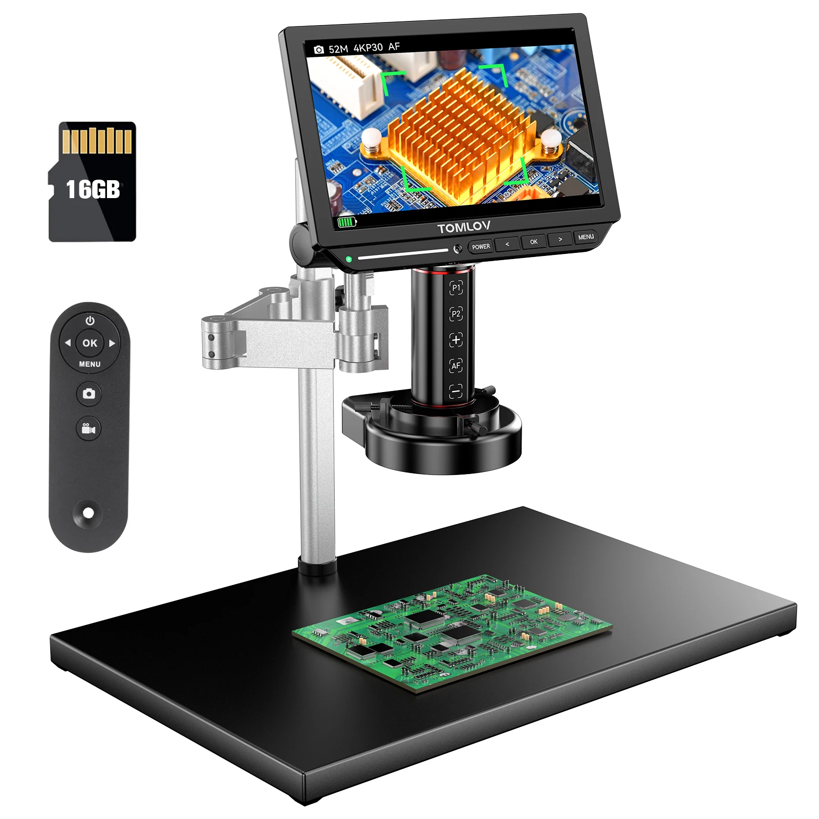 TOMLOV Autofocus Microscope TM4K-AF Max 4K Digital Microscopes HDMI 10.1" Soldering Microscopio LED light for Electronic Repair