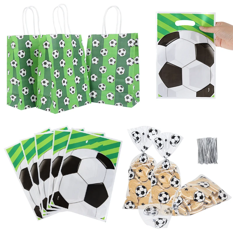 6/10/50 stücke Fußball Thema Geschenk Taschen Fußball Süßigkeiten Cookie Verpackung Tasche Fans Party Favor Taschen Für Jungen geburtstag Party Dekoration – Detail 2