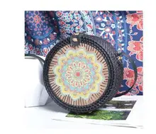  2022 INS Popular Women Handmade Round Beach Shoulder Bag Bali Circle Straw Bags Summer Woven Rattan Handbags Women Messenger Bag 