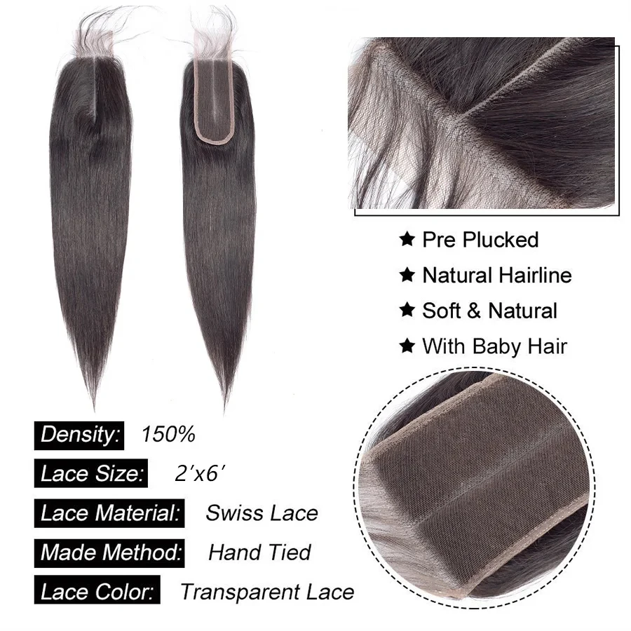 4x4 Straight 13x4 Lace Frontal 2x6 Transparent Swiss Lace Closure Human Hair Natural Hairline Only Melt Skins Remy human hair closure human hair frontal human hair lace product