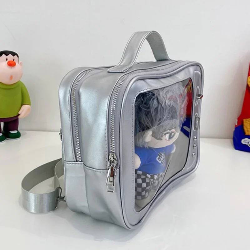 New Popular TV Design Ulzzang Ita Bag Cute Girl Shoulder Bag Transparent Pocket Television Design Backpack Trend Crossbody Bag