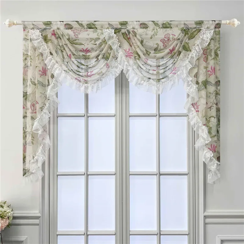 Ameican Linen 3 Piece Sequin Emboideed Window Cutain Set