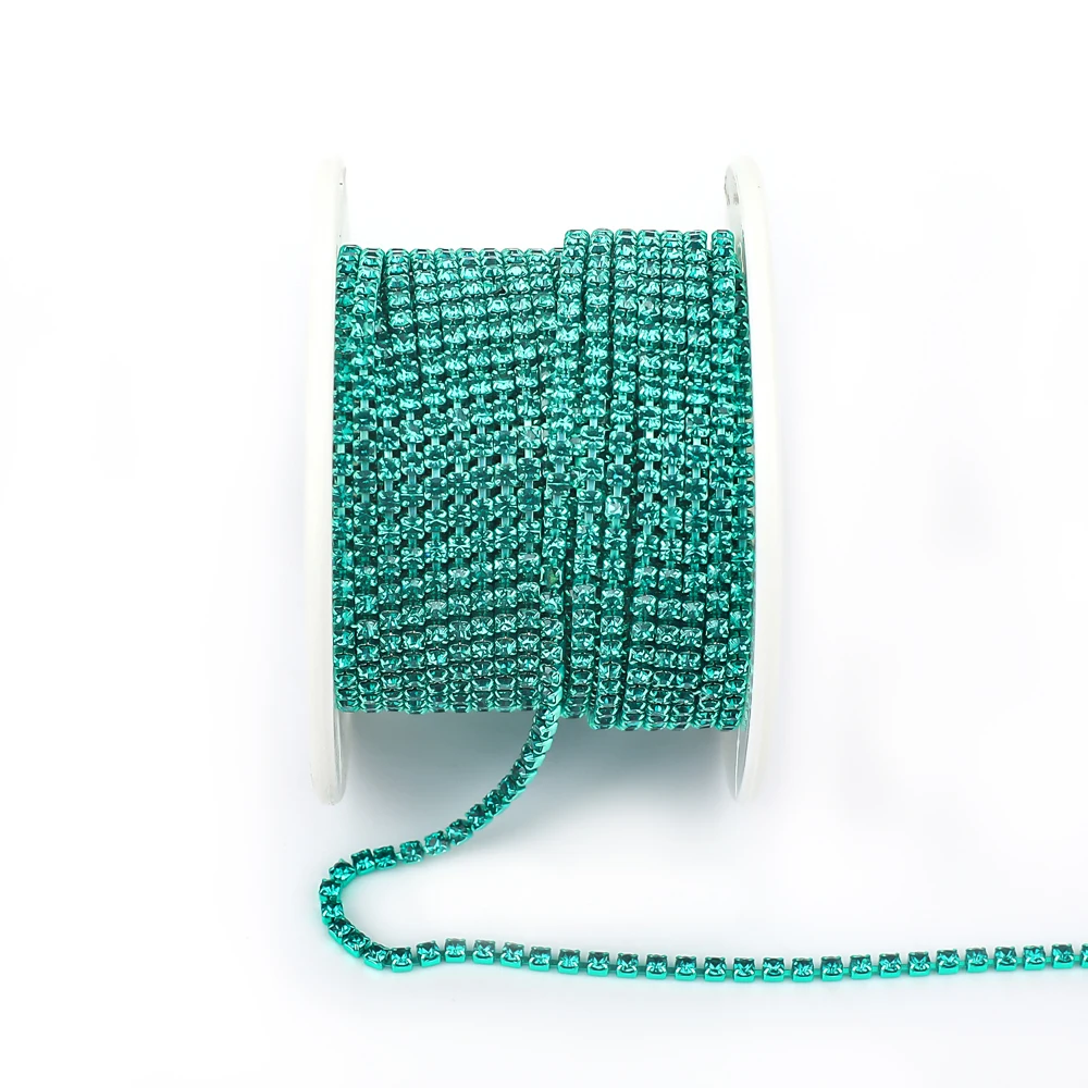 Vibrant Rhinestone Cup Chain with Colorful Base