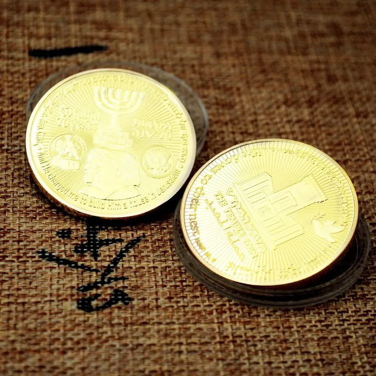 Challenge Coin The Temple Coin Golden Plated Souvenir King Cyrus Jewish Temple Jerusalem Israel Commemorative