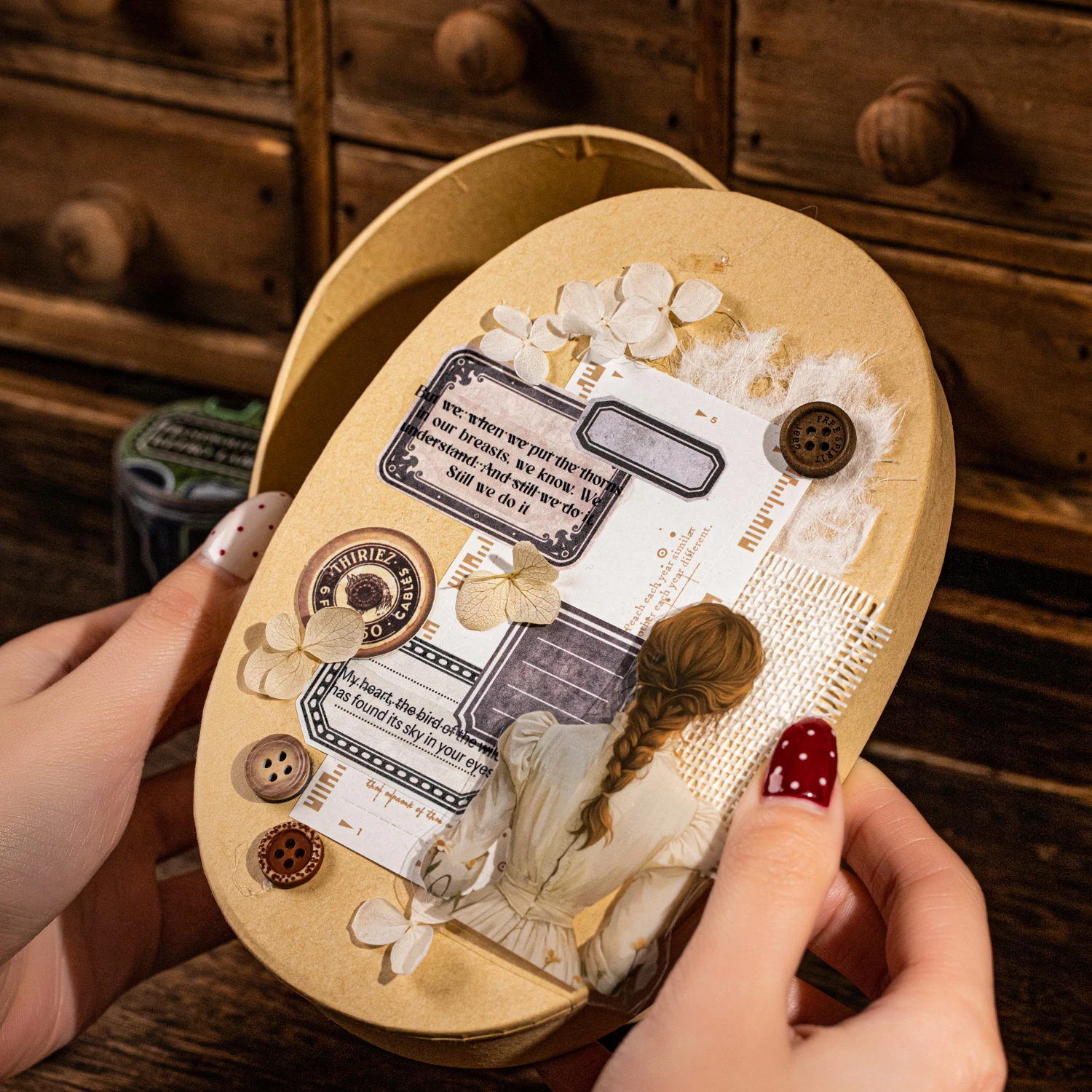 손글씨 문서 시리즈 라벨 빈티지 라벨 풍경 테이프 창의적인 DIY 저널 재료 콜라주 문구류