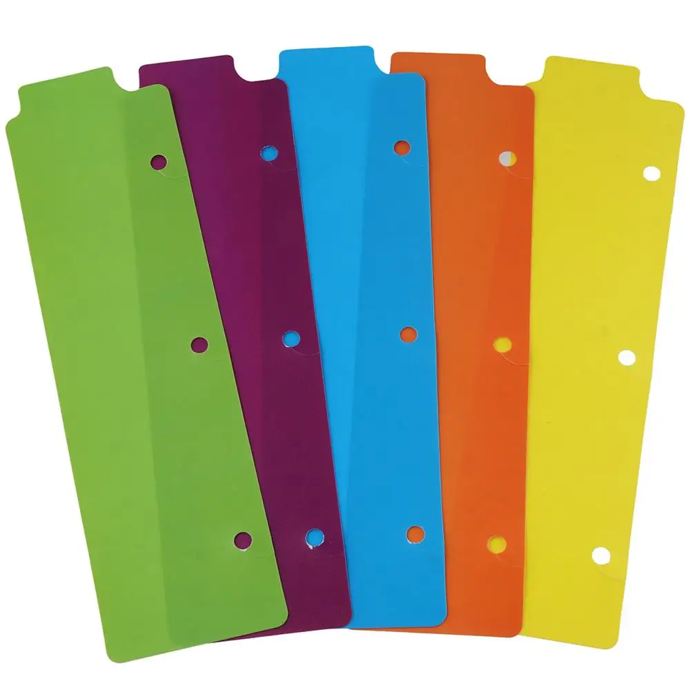 5Pcs Mini Binder Divider Bookmark, 3 Ring Colorful Plastic Notebook Index Dividers for Office