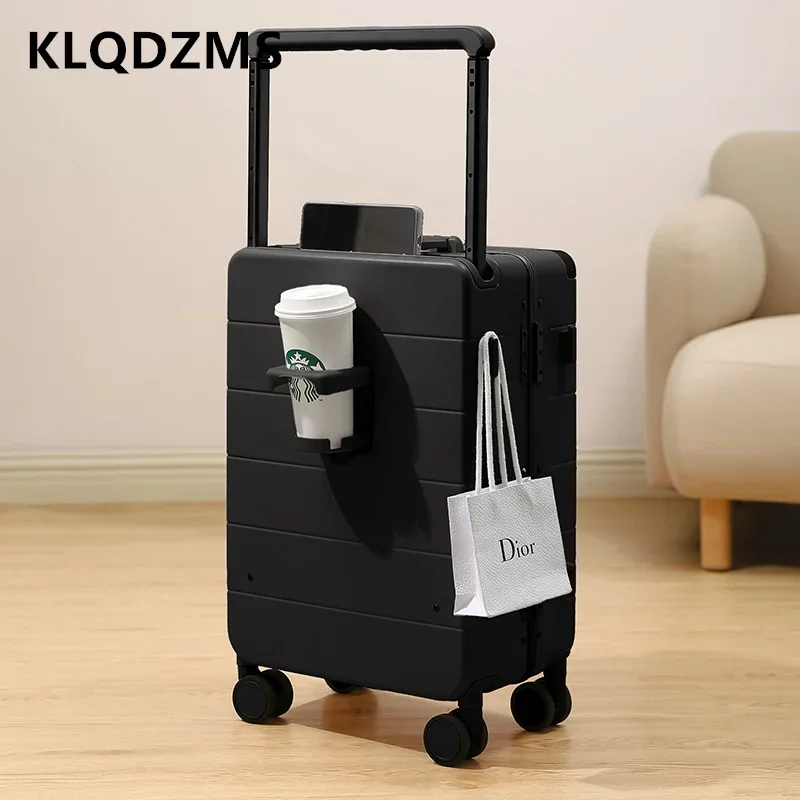 

KLQDZMS Women's Luggage PC Boarding Box Aluminum Frame Trolley Case 20“24”26 Inch Trolley Style Travel Bag Men's Cabin Suitcase