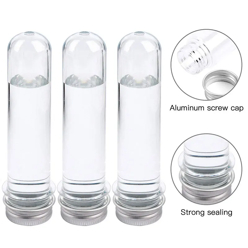 5 Provette In Plastica PET 40 Ml Con Tappo In Alluminio - Trasparenti Riutilizzabili Per Campioni - 3