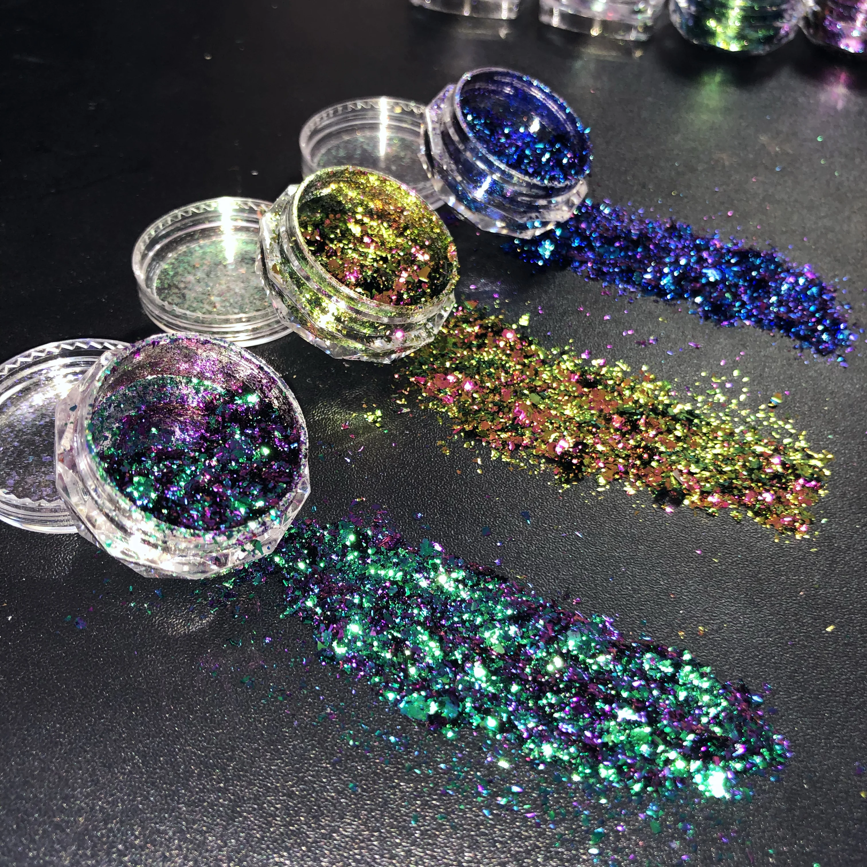 12 Colors chameleon glitter flakes for manicure