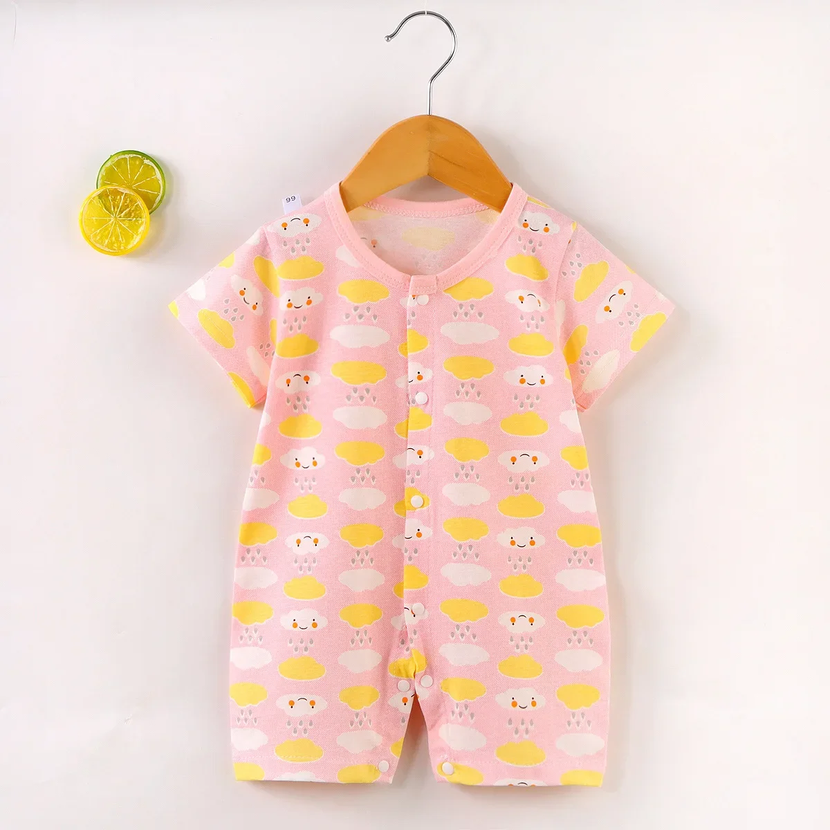 Newborn Baby Girl Cute Animal Short Sleeves Jumpsuit Thin Comfortable Cotton Bodysuit One Piece Boy Summer Outfits Clothing images - 6