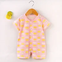 Newborn Baby Girl Cute Animal Short Sleeves Jumpsuit Thin Comfortable Cotton Bodysuit One Piece Boy Summer Outfits Clothing 6