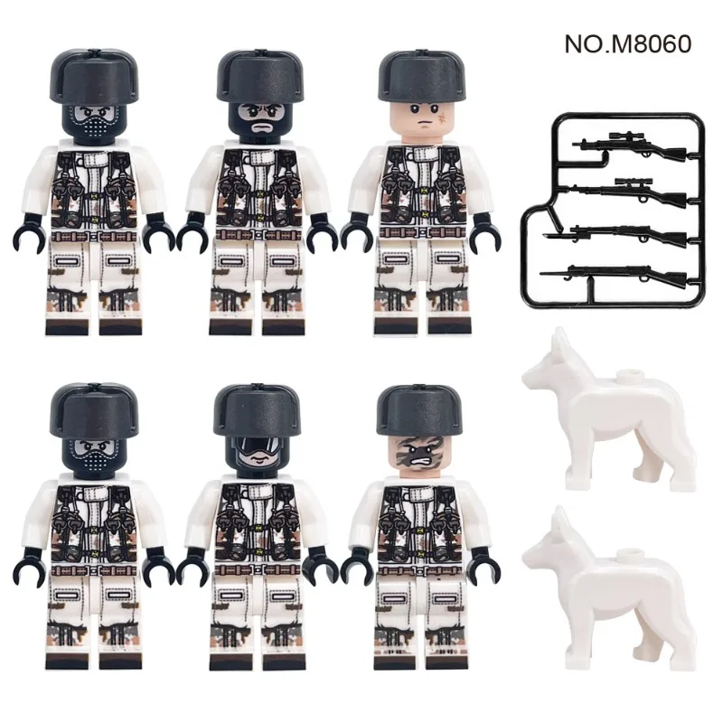 메이가오 M8060 고스트 코만도 스노우 밀리터리 미니피규어 액세서리 어린이 조립 블록 장난감 해외 도매