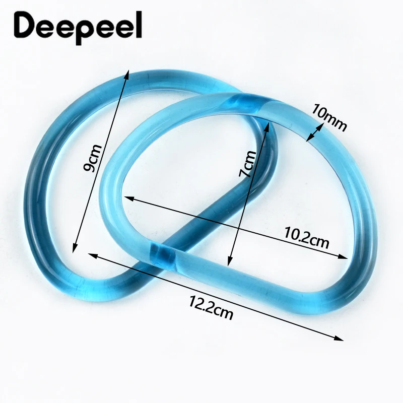 2/4/10Pcs 10cm Acrylic D Ring Transparent Plastic Handle for Bags Handbag Woven-bag Replace Bag Handles Purse Frame Accessories 3