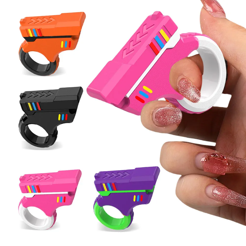 3D Printed EDC Soothing Spinner Stress Relief Toys Gift Shape Fidget Ring Small Pistol Toys for Anxiety and ADHD Sufferers 2