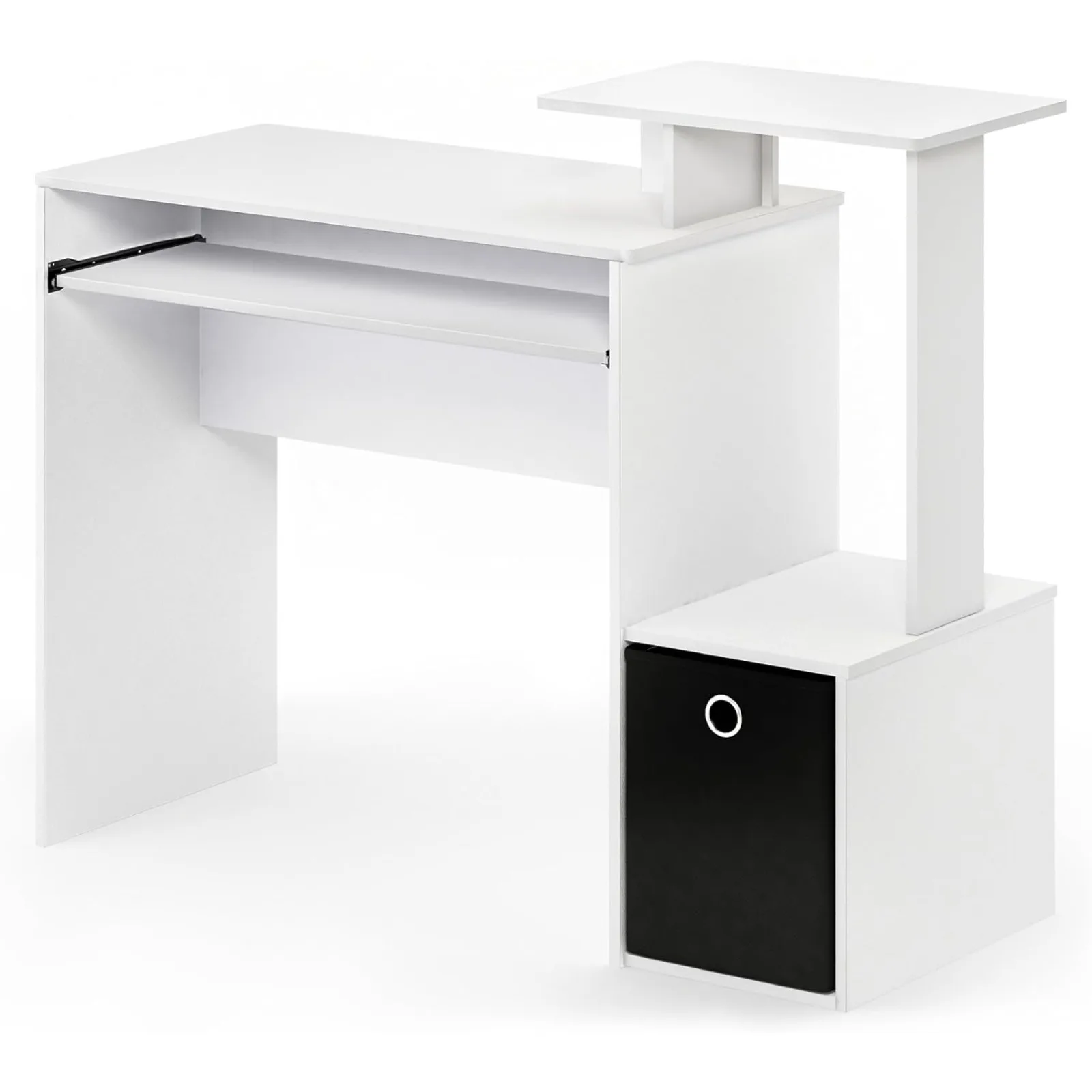 US Econ Multipurpose Home Office Computer Writing Desk, White/Black